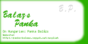 balazs panka business card